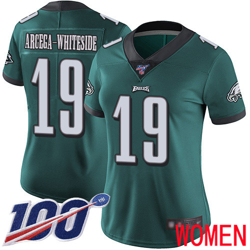 Women NFL Philadelphia Eagles #19 JJ Arcega-Whiteside Midnight Green Team Color Vapor 1->nfl t-shirts->Sports Accessory